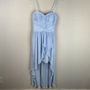 Aidan Women's Chiffon Sequins Strapless Hi-Low Formal Dress Gown Blue‎ Size 4